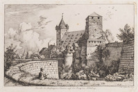 KG 01648
<br/>
Gezicht op de Burcht van Nürnberg
<br/>
<em>Klein, Johann Adam (1792-1875)</em>